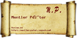 Mentler Péter névjegykártya