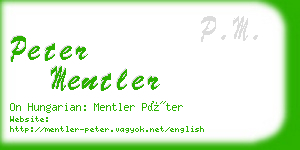 peter mentler business card